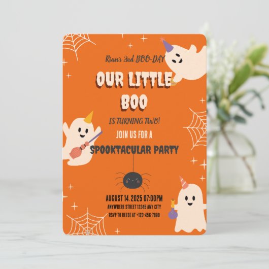 2e verjaardag Halloween uitnodiging (Staand voorkant)