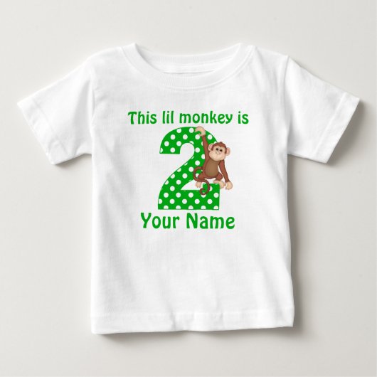 2e verjaardag Hanging Monkey T-shirt (Voorkant)