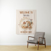 2e Verjaardag Herfst Beer Welkomstbord Tapijt Wandkleed (In situ)