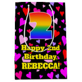 2e verjaardag: Het liefhebbende Kunstpatroon, Rege Medium Cadeauzakje (Voorkant)