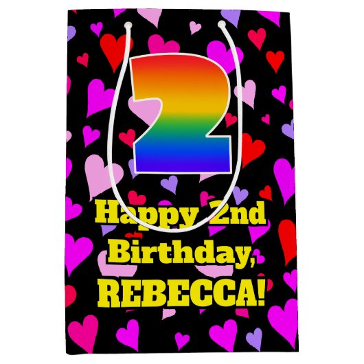 2e verjaardag: Het liefhebbende Kunstpatroon, Rege Medium Cadeauzakje (Voorkant)