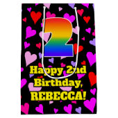 2e verjaardag: Het liefhebbende Kunstpatroon, Rege Medium Cadeauzakje (Achterkant)