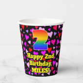 2e verjaardag: Het liefhebbende Kunstpatroon, Rege Papieren Bekers (Voorkant)