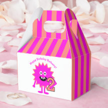 2e Verjaardag Hot Pink Monster Girl Schattige Fun 