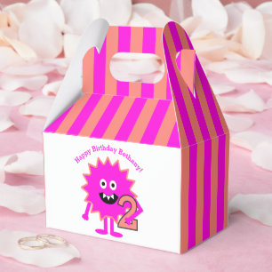 2e Verjaardag Hot Pink Monster Girl Schattige Fun Bedankdoosjes
