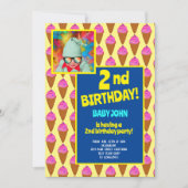 2e verjaardag Ice Cream Kinderen Feest Viering Kaart (Voorkant)