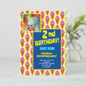 2e verjaardag Ice Cream Kinderen Feest Viering Kaart (Staand voorkant)