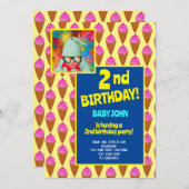 2e verjaardag Ice Cream Kinderen Feest Viering Kaart (Voorkant / Achterkant)