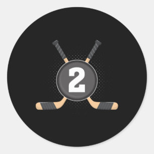 2e verjaardag ijshockey 2 jaar oud thema verjaarda ronde sticker
