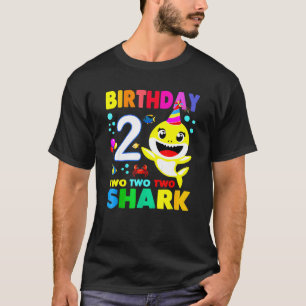 2e verjaardag Jongen Meisje Twee jaar oude haaiens T-shirt