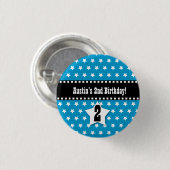2e verjaardag Jongen Stars Dashed Ribbon V02 Ronde Button 3,2 Cm (Voorkant /achterkant)