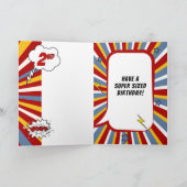 2e verjaardag Jongen Superheld Comic Theme Kaart (Binnen)