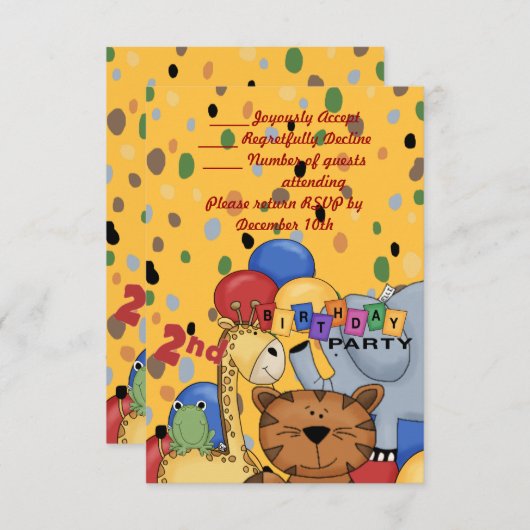 2e verjaardag kaart (Voorkant / Achterkant)