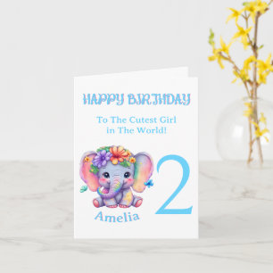 2e verjaardag Kaart   Sjabloon Happy Birthday Kaar