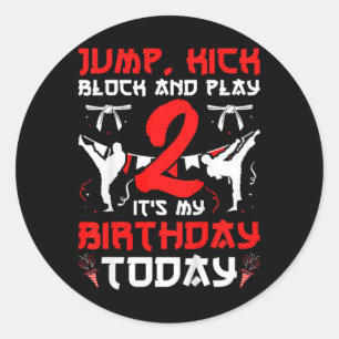 2e verjaardag Karate 2 jaar oude Karate Birth Ronde Sticker