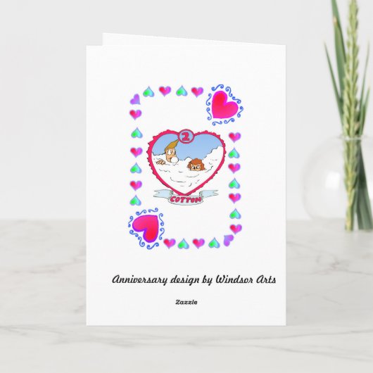 2e verjaardag Katoen Kaart (Achterkant)