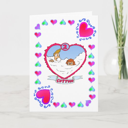 2e verjaardag Katoen Kaart (Voorkant)
