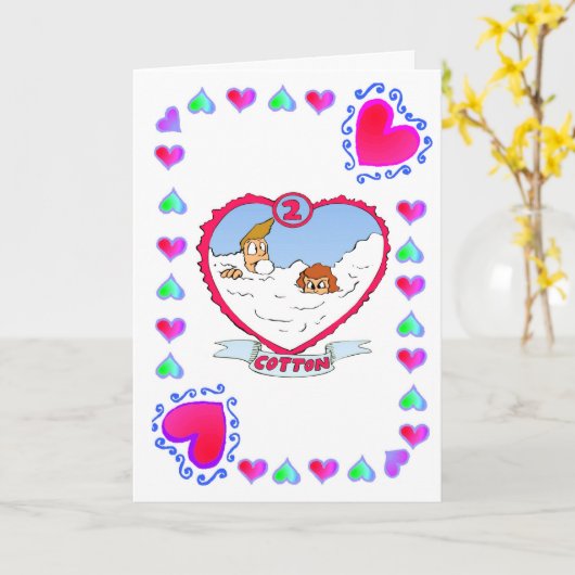 2e verjaardag Katoen Kaart (Gele Bloem)