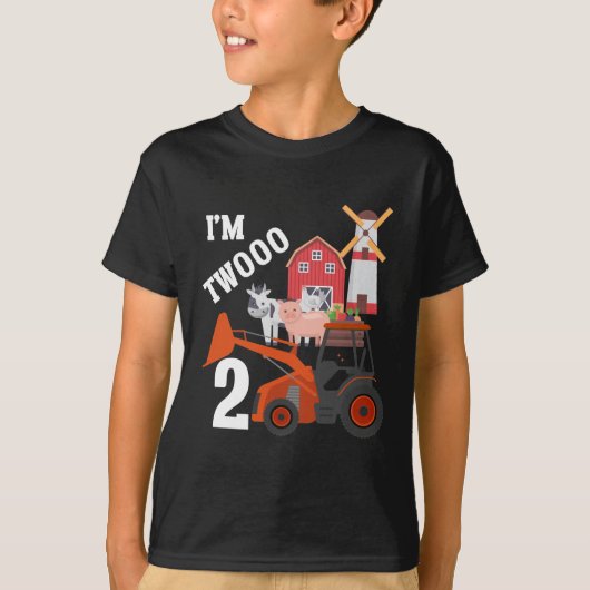 2e verjaardag Kind Boerderij Tractor 2 jaar oud T-shirt (Voorkant)
