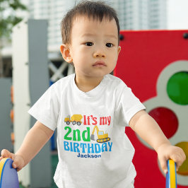 2e Verjaardag Kinder Bouwvoertuig Partij Kinder Shirts