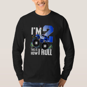 2e verjaardag Kinder, ik ben twee politiemonster T T-shirt
