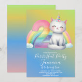 2e verjaardag Kitten Regenboog Feest Kaart (Voorkant / Achterkant)