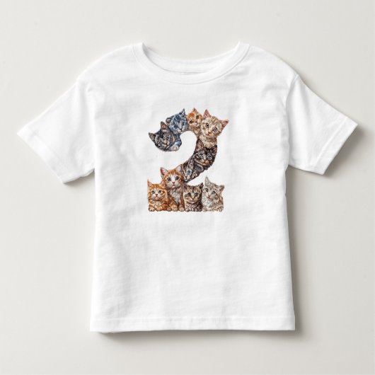 2e verjaardag Kittens Katten thema 2 jaar oude Kin Kinder Shirts (Voorkant)