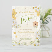 2e verjaardag Kleine honingliefje Tweede meisje Kaart (Staand voorkant)