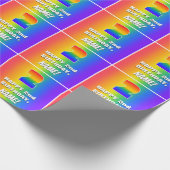 2e verjaardag: kleurrijk, vun regenboogpatroon # 2 cadeaupapier (Hoek)