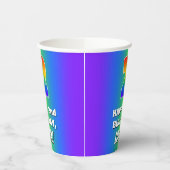2e verjaardag: kleurrijk, vun regenboogpatroon # 2 papieren bekers (Links)