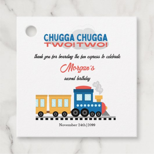 2e verjaardag kleurrijke Cartoon Bedankjes Labels (Voorkant)