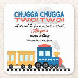 2e verjaardag kleurrijke Cartoon Kartonnen Onderzetters