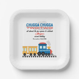 2e verjaardag kleurrijke Cartoon Papieren Bordje