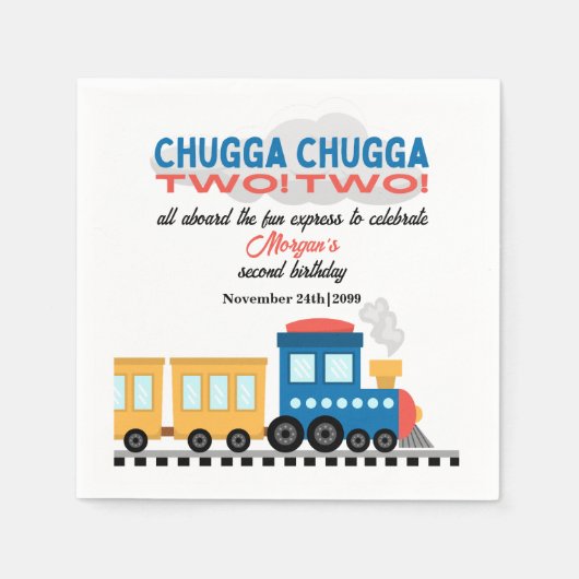 2e verjaardag kleurrijke Cartoon Servet (Voorkant)