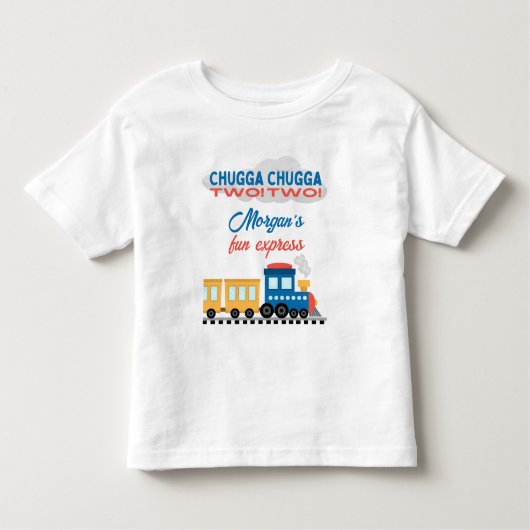 2e verjaardag Kleurrijke Cartoon Trein Kinder Shirts (Voorkant)