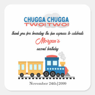 2e verjaardag kleurrijke Cartoon Vierkante Sticker