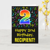 2e verjaardag: kleurrijke muzieksymbolen + regenbo kaart (Gele Bloem)