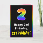 2e verjaardag: kleurrijke regenboog # 2, aangepast kaart (Voorkant)