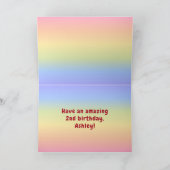 2e verjaardag: kleurrijke regenboog # 2, aangepast kaart (Binnen)
