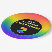 2e verjaardag: kleurrijke regenboog # 2, aangepast papieren bordje (Gekanteld)