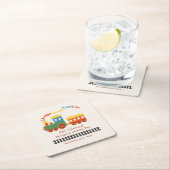 2e verjaardag kleurrijke trein Chugga Choo Two Kartonnen Onderzetters (Insitu)