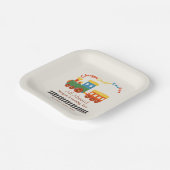 2e verjaardag kleurrijke trein Chugga Choo Two Papieren Bordje (Gebogen)