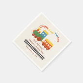 2e verjaardag kleurrijke trein Chugga Choo Two Servet (Hoek)