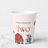 2e verjaardag Koe Boerderij Barn Partij Papieren Bekers (Voorkant)