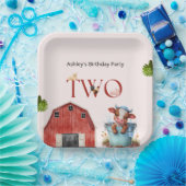 2e verjaardag Koe Boerderij Barn Partij Papieren Bordje (Feest)