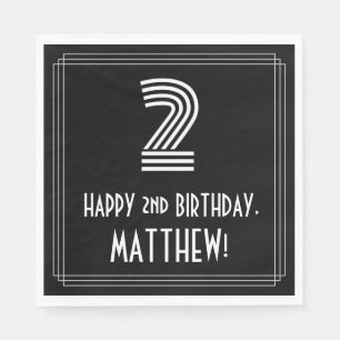 2e verjaardag: Kunst Deco Geïnspireerde kijk "2" + Servet
