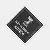 2e verjaardag: Kunst Deco Geïnspireerde kijk "2" + Servet (Hoek)