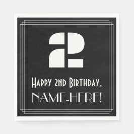 2e verjaardag: Kunst Deco Geïnspireerde kijk "2" + Servet