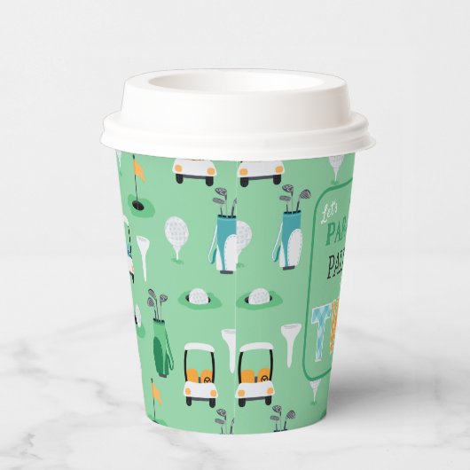 2e Verjaardag Laten we Par-t-shirt golffeest Papieren Bekers (Rechts)