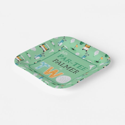 2e Verjaardag Laten we Par-t-shirt golffeest Papieren Bordje (Gebogen)